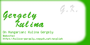 gergely kulina business card